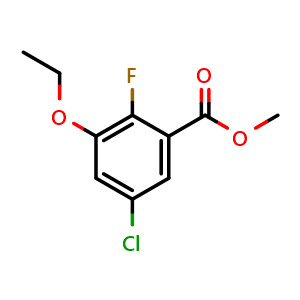 Chemical structure of Methyl 5-chloro-3-ethoxy-2-fluorobenzoate , CAS 2387201-05-8, AChemBlock X181152