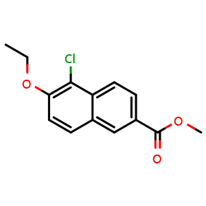 Chemical structure of Methyl 5-chloro-6-ethoxy-2-naphthoate , CAS 2764729-68-0, AChemBlock X181155