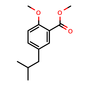 Chemical structure of Methyl 5-isobutyl-2-methoxybenzoate , CAS 1807918-63-3, AChemBlock X181172
