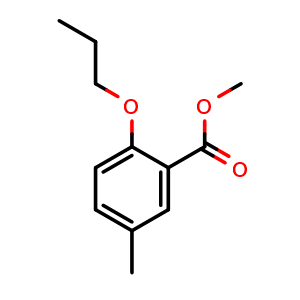 Chemical structure of Methyl 5-methyl-2-propoxybenzoate , CAS 1195353-75-3, AChemBlock X181175
