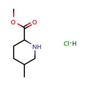 Chemical structure of Methyl 5-methylpiperidine-2-carboxylate hydrochloride , CAS 2155852-18-7, AChemBlock X181176