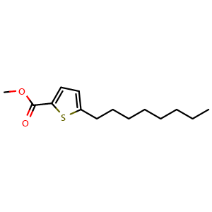 Chemical structure of Methyl 5-octylthiophene-2-carboxylate , CAS 174225-76-4, AChemBlock X181178