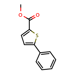 Chemical structure of Methyl 5-phenylthiophene-2-carboxylate , CAS 14597-62-7, AChemBlock X181179
