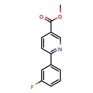 Chemical structure of Methyl 6-(3-fluorophenyl)nicotinate , CAS 1820609-01-5, AChemBlock X181181