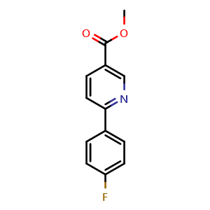 Chemical structure of Methyl 6-(4-fluorophenyl)nicotinate , CAS 149500-84-5, AChemBlock X181182
