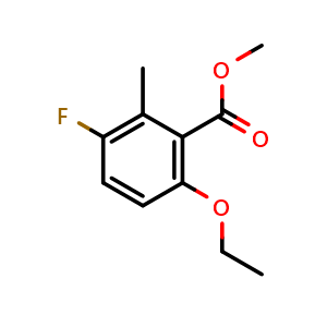Chemical structure of Methyl 6-ethoxy-3-fluoro-2-methylbenzoate , CAS 2387206-89-3, AChemBlock X181201