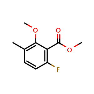 Chemical structure of Methyl 6-fluoro-2-methoxy-3-methylbenzoate , CAS 2113509-16-1, AChemBlock X181205