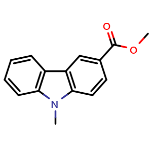 Chemical structure of Methyl 9-methyl-9H-carbazole-3-carboxylate , CAS 89369-35-7, AChemBlock X181210