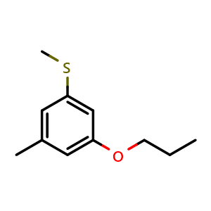 Chemical structure of Methyl(3-methyl-5-propoxyphenyl)sulfane , CAS 2807440-97-5, AChemBlock X181220