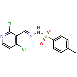 Chemical structure of N'-((2,4-dichloropyridin-3-yl)methylene)-4-methylbenzenesulfonohydrazide , CAS 2586233-02-3, AChemBlock X181228