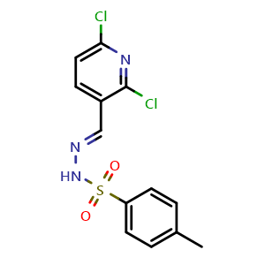 Chemical structure of N'-((2,6-dichloropyridin-3-yl)methylene)-4-methylbenzenesulfonohydrazide , CAS 1820748-57-9, AChemBlock X181229