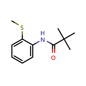 Chemical structure of N-(2-(methylthio)phenyl)pivalamide , CAS 86847-65-6, AChemBlock X181242