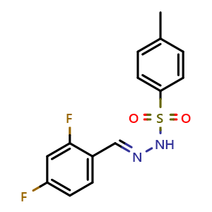 Chemical structure of N'-(2,4-difluorobenzylidene)-4-methylbenzenesulfonohydrazide , CAS 454675-05-9, AChemBlock X181246