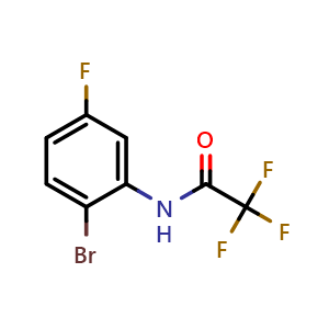 Chemical structure of N-(2-bromo-5-fluorophenyl)-2,2,2-trifluoroacetamide , CAS 1882371-64-3, AChemBlock X181259
