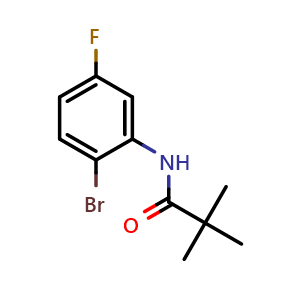 Chemical structure of N-(2-bromo-5-fluorophenyl)pivalamide , CAS 885609-84-7, AChemBlock X181260
