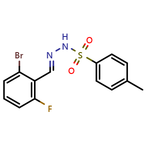 Chemical structure of N'-(2-bromo-6-fluorobenzylidene)-4-methylbenzenesulfonohydrazide , CAS 2082699-12-3, AChemBlock X181261