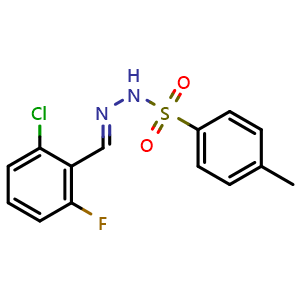 Chemical structure of N'-(2-chloro-6-fluorobenzylidene)-4-methylbenzenesulfonohydrazide , CAS 292077-80-6, AChemBlock X181263