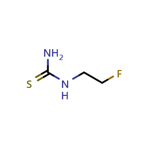Chemical structure of N-(2-fluoroethyl)thiourea , CAS 1126430-66-7, AChemBlock X181265