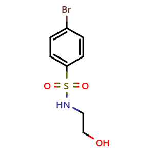 Chemical structure of N-(2-Hydroxyethyl) 4-bromobenzenesulfonamide , CAS 59724-43-5, AChemBlock X181266