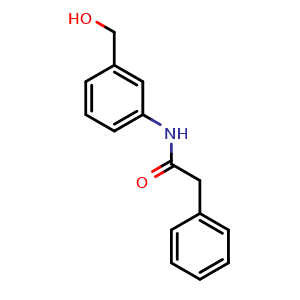 Chemical structure of N-(3-(hydroxymethyl)phenyl)-2-phenylacetamide , CAS 1179604-65-9, AChemBlock X181268