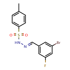 Chemical structure of N'-(3-bromo-5-fluorobenzylidene)-4-methylbenzenesulfonohydrazide , CAS 2432855-07-5, AChemBlock X181280