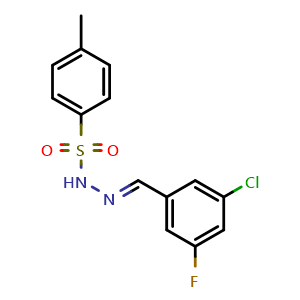 Chemical structure of N'-(3-chloro-5-fluorobenzylidene)-4-methylbenzenesulfonohydrazide , CAS 2432855-12-2, AChemBlock X181285