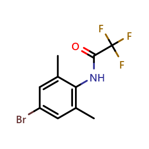 Chemical structure of N-(4-Bromo-2,6-dimethylphenyl)-2,2,2-trifluoroacetamide , CAS 872415-94-6, AChemBlock X181290