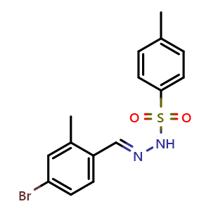 Chemical structure of N'-(4-bromo-2-methylbenzylidene)-4-methylbenzenesulfonohydrazide , CAS 2432855-15-5, AChemBlock X181295