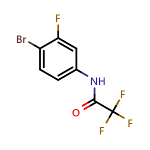 Chemical structure of N-(4-Bromo-3-fluorophenyl)-2,2,2-trifluoroacetamide , CAS 1496430-32-0, AChemBlock X181299