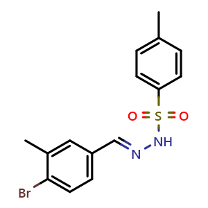Chemical structure of N'-(4-bromo-3-methylbenzylidene)-4-methylbenzenesulfonohydrazide , CAS 2734780-25-5, AChemBlock X181300