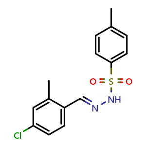 Chemical structure of N'-(4-chloro-2-methylbenzylidene)-4-methylbenzenesulfonohydrazide , CAS 2432855-04-2, AChemBlock X181303