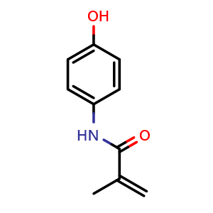 Chemical structure of N-(4-hydroxyphenyl)-2-methylprop-2-enamide , CAS 19243-95-9, AChemBlock X181311