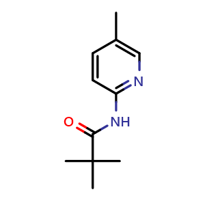 Chemical structure of N-(5-methylpyridin-2-yl)pivalamide , CAS 86847-78-1, AChemBlock X181325