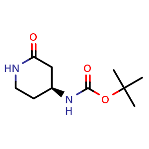 Chemical structure of N-Boc-(S)-3-amino-delta-valerolactam , CAS 1055049-80-3, AChemBlock X181377