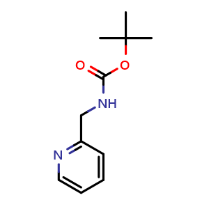 Chemical structure of N-Boc-2-(aminomethyl)pyridine , CAS 134807-28-6, AChemBlock X181378