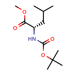 Chemical structure of N-Boc-L-leucine methyl ester , CAS 63096-02-6, AChemBlock X181379