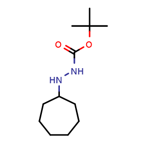 Chemical structure of N'-cycloheptyl-hydrazinecarboxylic acid tert-butyl ester , CAS 641638-68-8, AChemBlock X181380