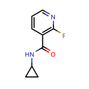 Chemical structure of N-cyclopropyl-2-fluoronicotinamide , CAS 1513160-24-1, AChemBlock X181397