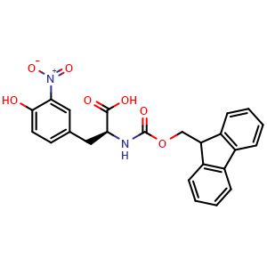 Chemical structure of N-Fmoc-3-nitro-L-tyrosine , CAS 136590-09-5, AChemBlock X181412