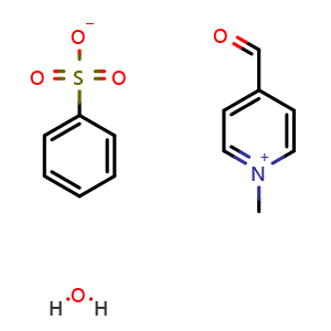 Chemical structure of N-methylpyridinium-4-carboxaldehyde benzenesulphonate hydrate , CAS 82228-89-5, AChemBlock X181422