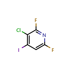 Chemical structure of Pyridine, 3-chloro-2,6-difluoro-4-iodo- , CAS 685517-73-1, AChemBlock X181445