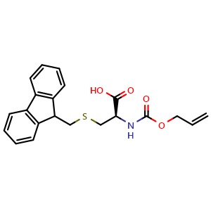 Chemical structure of S-(9H-fluoren-9-ylmethyl)-N-[(2-propen-1-yloxy)carbonyl]-L-Cysteine , CAS 182201-77-0, AChemBlock X181454