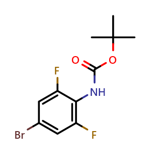 Chemical structure of Tert-butyl (4-bromo-2,6-difluorophenyl)carbamate , CAS 1394130-18-7, AChemBlock X181474