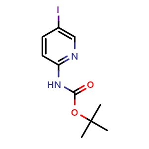 Chemical structure of tert-Butyl (5-iodopyridin-2-yl)carbamate , CAS 375853-79-5, AChemBlock X181480