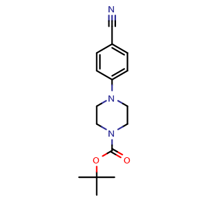 Chemical structure of tert-Butyl 4-(4-cyanophenyl)piperazine-1-carboxylate , CAS 186650-98-6, AChemBlock X181515