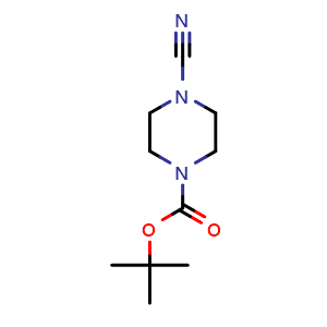 Chemical structure of tert-butyl 4-cyanopiperazine-1-carboxylate , CAS 113534-02-4, AChemBlock X181527
