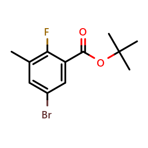Chemical structure of Tert-butyl 5-bromo-2-fluoro-3-methylbenzoate , CAS 2504203-85-2, AChemBlock X181530