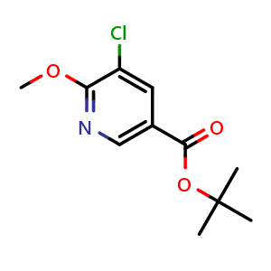 Chemical structure of Tert-butyl 5-chloro-6-methoxynicotinate , CAS 2733068-00-1, AChemBlock X181534