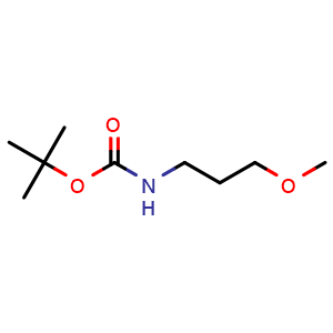 Chemical structure of tert-butyl N-(3-methoxypropyl)carbamate , CAS 911300-60-2, AChemBlock X181541