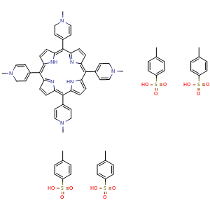 Chemical structure of 5,10,15,20-Tetrakis(N-methyl-4-pyridyl)porphine tetratosylate , CAS 36951-72-1, AChemBlock X181583